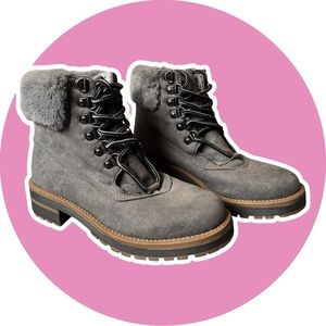 NWT // My Style // Women's Grey Faux Fur // Lace-Up Winter Lined Boots